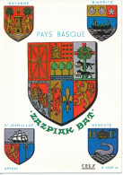 AQUITAINE. Héraldique. ZAZPIAK BAT. Blasons Du PAYS BASQUE, De Bayonne, Biarritz, St Jean De Luz, Hendaye - Aquitaine