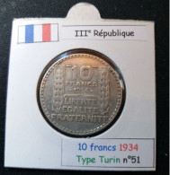 France 1934 10 Francs Type Turin (réf Gadoury N°801) En Argent - 10 Francs