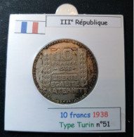 France 1938 10 Francs Type Turin (réf Gadoury N°801) En Argent - 10 Francs