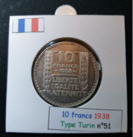 France 1938 10 Francs Type Turin (réf Gadoury N°801) En Argent - 10 Francs