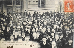 CPA - 75 / PARIS / Manifestation Des Etudiants - Les ETUDIANTS CONSPUANT M. NICOLAS Daté Paris 24.1.1909 - TBE - Betogingen