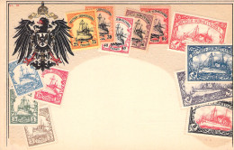 Timbres - Représentation - Carte Allemande - Aigle Noir Et Blason - Pub Farine Lactée Renaux - Carte Postale Ancienne - Stamps (pictures)