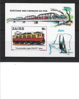 1980 CONGO ZAIRE BF 16 ** Train, Locomotive, Non Dentelé - Nuovi