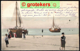 SCHEVENINGEN Strand Met Vissersboten 1900 Ed: N.J. Boon, Amsterdam - Scheveningen