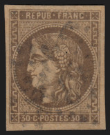 N°47, Cérès De Bordeaux, 30c Brun, Oblitéré - TB D'ASPECT - 1870 Uitgave Van Bordeaux