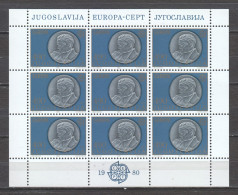 Yugoslavia 1980 Kleinbogen Mi 1828 MNH EUROPA CEPT  - 1980