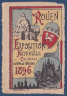 FRANCE - VIGNETTE ROUEN 1896 EXPO NATIONALE ET COLONIALE NEUF* AVEC CHARNIERE - Filatelistische Tentoonstellingen