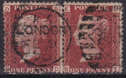 Victoria En Paire London D B E B - B D B E - Used Stamps