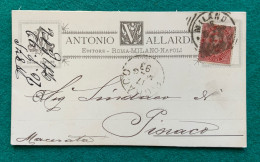 ANTONIO VALLARDI - EDITORE - CARTOLINA AUTOGRAFA DA MILANO A MACERATA I-N DATA 16 MAGGIO 1893  - RR - Historical Figures