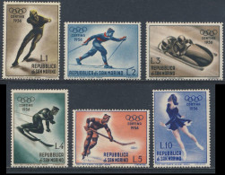 San Marino 1958 Mi 535 //40 YT 402 /7 SG 496 /501 * MH Ice Skating, Skiing, Bobsleigh, Slalom Racing, Ice Hockey, Figure - Invierno 1956: Cortina D'Ampezzo