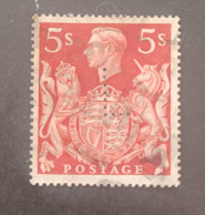 ENGLAND BRITISH 1939 KING GEORGE VI CAT GIBBONS 477 PERFIN - Usati