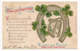 CPA IRLANDE IRELAND A Toast On Saint Patrick's Day Lucky Fer à Cheval Trèfle USA New York Irish - Otros & Sin Clasificación