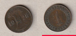 00807) Deutschland, Weimar, 1 Reichspfennig 1928D - 1 Renten- & 1 Reichspfennig