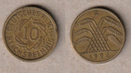 00871) Weimar, 10 Reichspfennig 1924A - 10 Rentenpfennig & 10 Reichspfennig