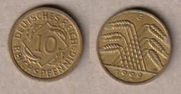 00870) Weimar, 10 Reichspfennig 1929G - 10 Rentenpfennig & 10 Reichspfennig