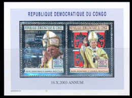 République Démocratique Du Congo - BL310 - Pape Jean-Paul II - Argent - 2004 - MNH - Mint/hinged