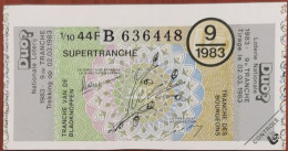 Billet De Loterie Nationale Belgique 1983 9e Tr  SuperTranche Des Bourgeons - 2-3-1983 - Billetes De Lotería