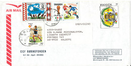 Rwanda Air Mail Cover BÖRNEFONDEN Sent To Denmark Topic Stamps SOCCER FOOTBALL - Other & Unclassified