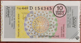 Billet De Loterie Nationale Belgique 1983 10e Tr  SuperTranche Des Giboulées - 9-3-1983 - Billetes De Lotería