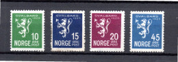 Norway 1925 Set Lion/Svalbard Stamps (Michel 116/19) Nice MLH - Neufs