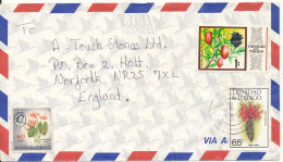 Trinida & Tobago Air Mail Cover Single Franked Sent To England 8-8-1984 (a Collector Has Pasted Some Dublets On The Cove - Trinidad & Tobago (1962-...)