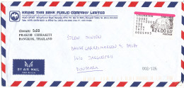 Thailand Air Mail Cover With ATM Label ELEPHANT Sent To Denmark 17-11-2003 - Machine Labels [ATM]