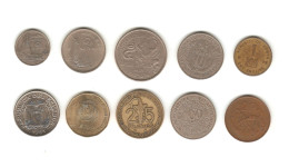 472/ Lot  : 10 Monnaies : Thaïlande - Madagascar - Kenya - Equateur - Rép. Dominicaine - Afrique De L'Ouest - Irlande - Verzamelingen & Kavels