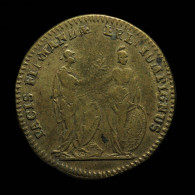 France, Louis XV, PACIS FIRMANDAE EREPTUM PIGNUS, ND (1718-1720), Laiton (Brass), TTB (EF), Feu#13219 - Royaux / De Noblesse