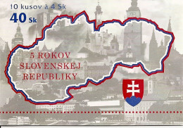 SLOVAKIA, 1998, Booklet 23, Five Years Republic - Ungebraucht