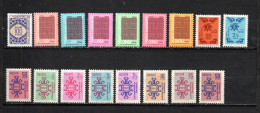 Turquía   1973-79  .-  Y&T   Nº   129-130/135-149/150-151/156-157/158   Servicio   ** - Dienstzegels