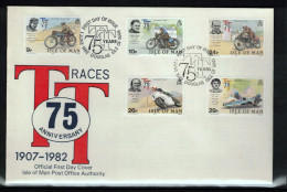 Isle Of Man 1982 Motorbikes - 75th Anniversary Of TT Races FDC - Motos