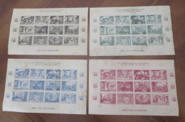 FRANCE - AIDE AUX MUSICIENS - PARIS 1944 - 4 Blocs Vignettes Différents De 12 Timbres Chacun - Non Dentelés - Philatelic Fairs