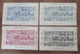 FRANCE - AIDE AUX MUSICIENS - PARIS 1944 - 4 Blocs Vignettes Différents De 12 Timbres Chacun - Dentelés - Esposizioni Filateliche