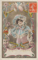 FANTAISIE - Femme Dans Un Décor De Theatre - Masques - Carte Postale Ancienne - Femmes