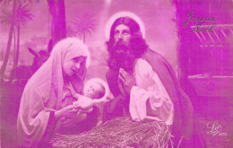 FANTAISIE - Joyeux Noel - Merry Christmas - Creche - Carte Postale Ancienne - Autres & Non Classés