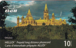 CANADA - Ottawa, Bell Magnetic Prepaid Card $10, Used - Kanada