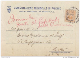 $-372- AMGOT Cent. 15 Cartolina Per Distretto Da Palermo X Città - Britisch-am. Bes.: Sizilien