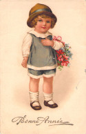 FANTAISIE - Bonne Année - Nouvel An - Enfant - Illustration - Carte Postale Ancienne - Neujahr