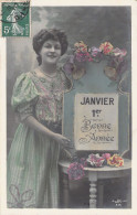 FANTAISIE - Bonne Année - Nouvel An - Femme - Carte Postale Ancienne - New Year