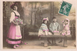 FANTAISIE - Bonne Année - Nouvel An - Femme - Carte Postale Ancienne - Nieuwjaar