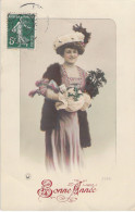 FANTAISIE - Bonne Année - Nouvel An - Femme - Carte Postale Ancienne - Nieuwjaar