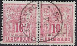 Luxembourg - Luxemburg - Timbres 1891     Agriculture De Negoce   °   10Cent   Paire   Cachet Un Cercle Echternach - 1882 Alegorias