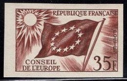 FRANCE(1958) Europe Council Flag. Sun. Trial Color Proof. Scott No 1O5. Yvert SE20. - Color Proofs 1945-…