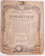 Calendrier Publicitaire.la Samaritaine Rue De Rivoli 75 Rue Pont Neuf Et De La Monnaie.Paris.Portrait De Lady Smith.1908 - Formato Grande : 1901-20
