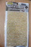 Sachet De 468 Strass Cristaux Autocollants Miroir Doré 4 Mm Déco Ou Bijoux Peau Scrapbooking Décoration - Scrapbooking