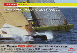 CARTE PUBLICITAIRE - M - VOILE - LE DEFI AREVA - AMERICA'S CUP - TOUS AVEC L'EQUIPE DE FRANCE - Sailing