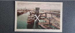 KING GEORGE DOCK HULL OLD COLOUR POSTCARD YORKSHIRE - Hull