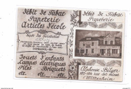 68 - WITTENHEIM : Carte Publicitaire Au Verso Calendrier, DEBIT TABACS, PAPETERIE, Alphone BILGER - Wittenheim