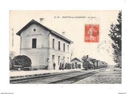 86 - MONTS SUR GUESNES : La Gare, Thème Chemin De Fer, Train, Gare, - Monts Sur Guesnes