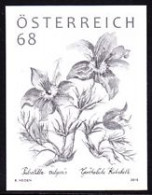 AUSTRIA(2015) Pasque Flower (Pulsatilla Vulgaris). Black Print. - Proeven & Herdruk